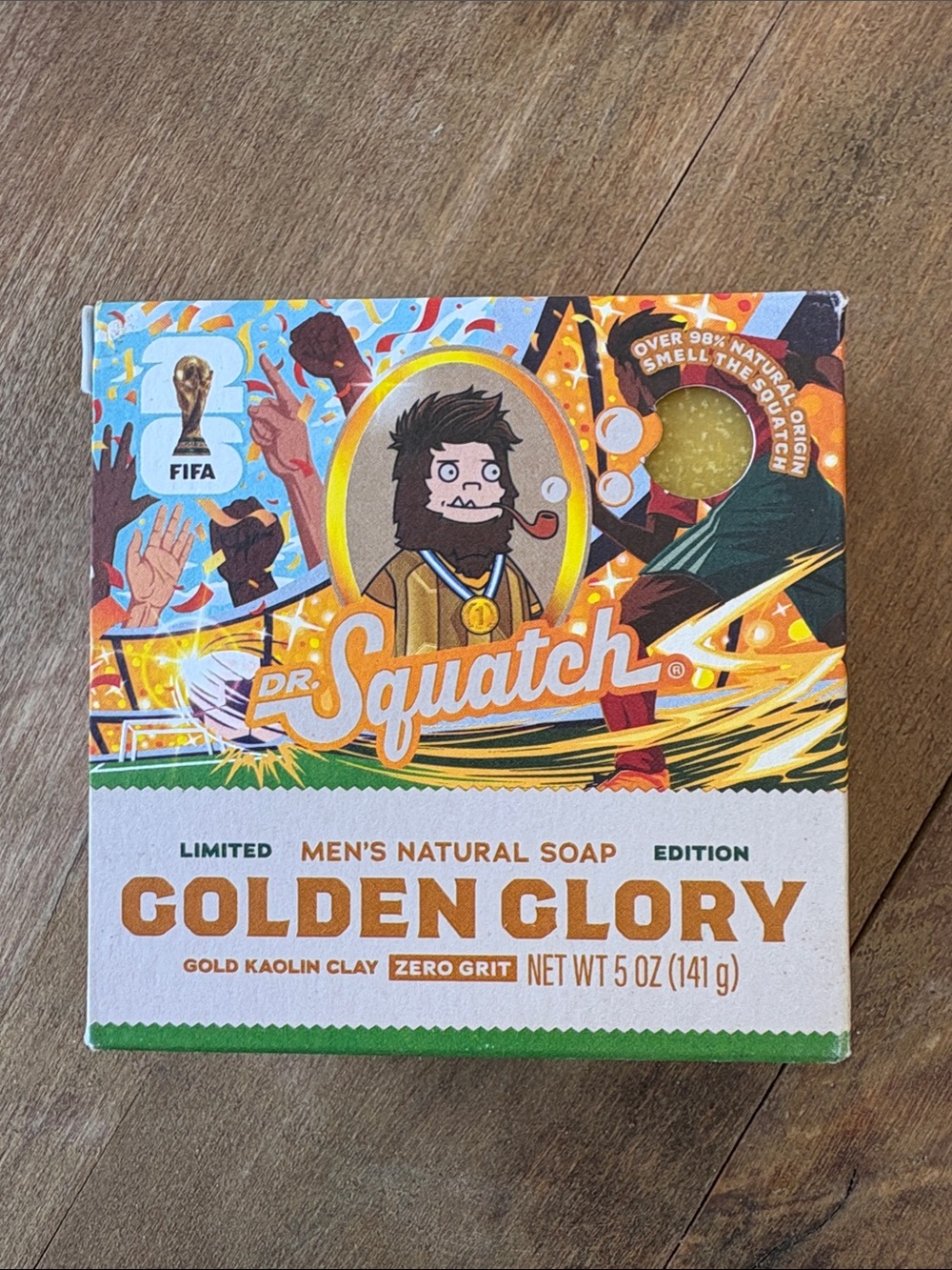 Dr. Squatch Golden Glory FIFA Limited Edition Mens Soap Bar 5oz Discontinued